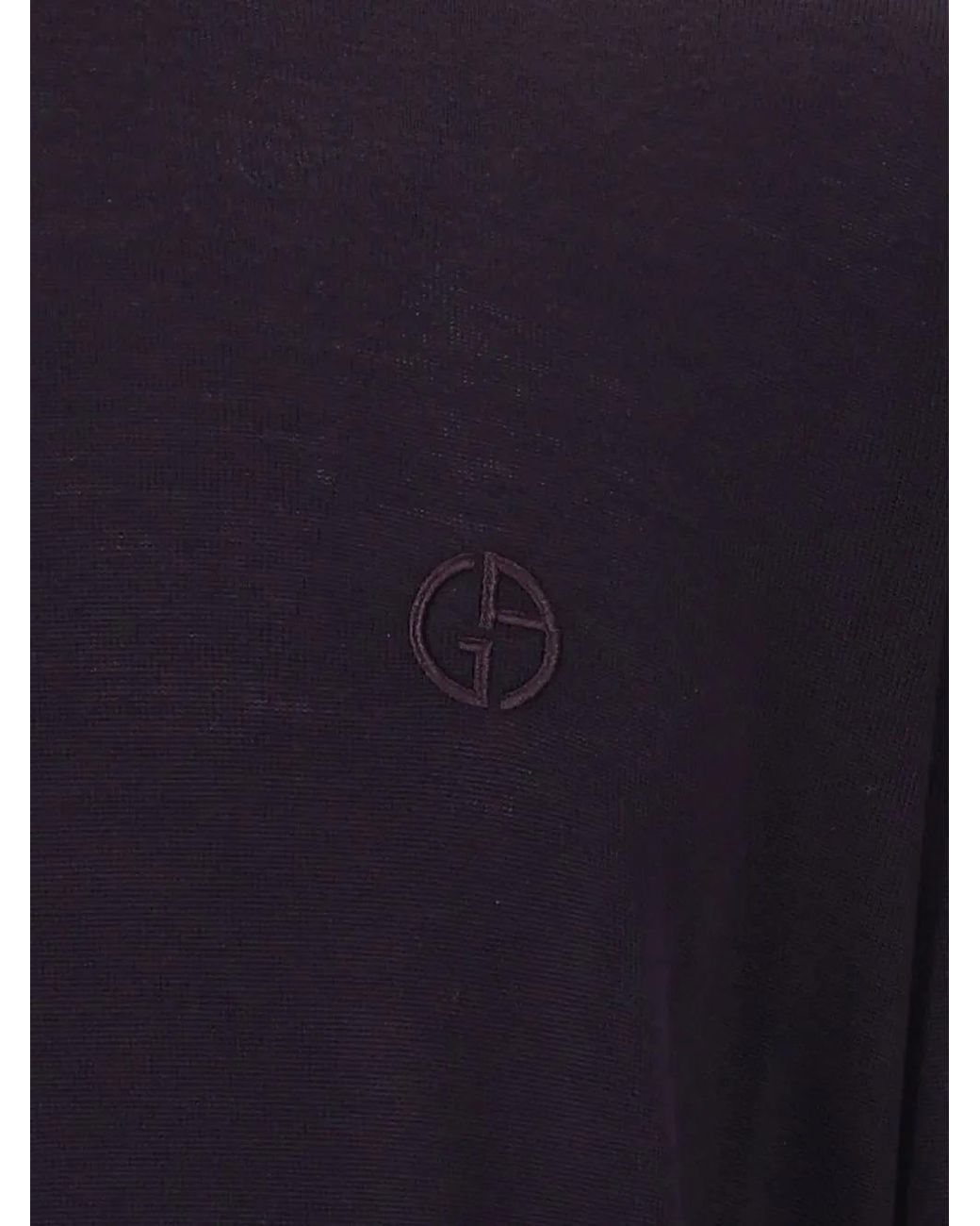 Giorgio Armani Blue Logo-Embroidered High-Neck Sweater for men