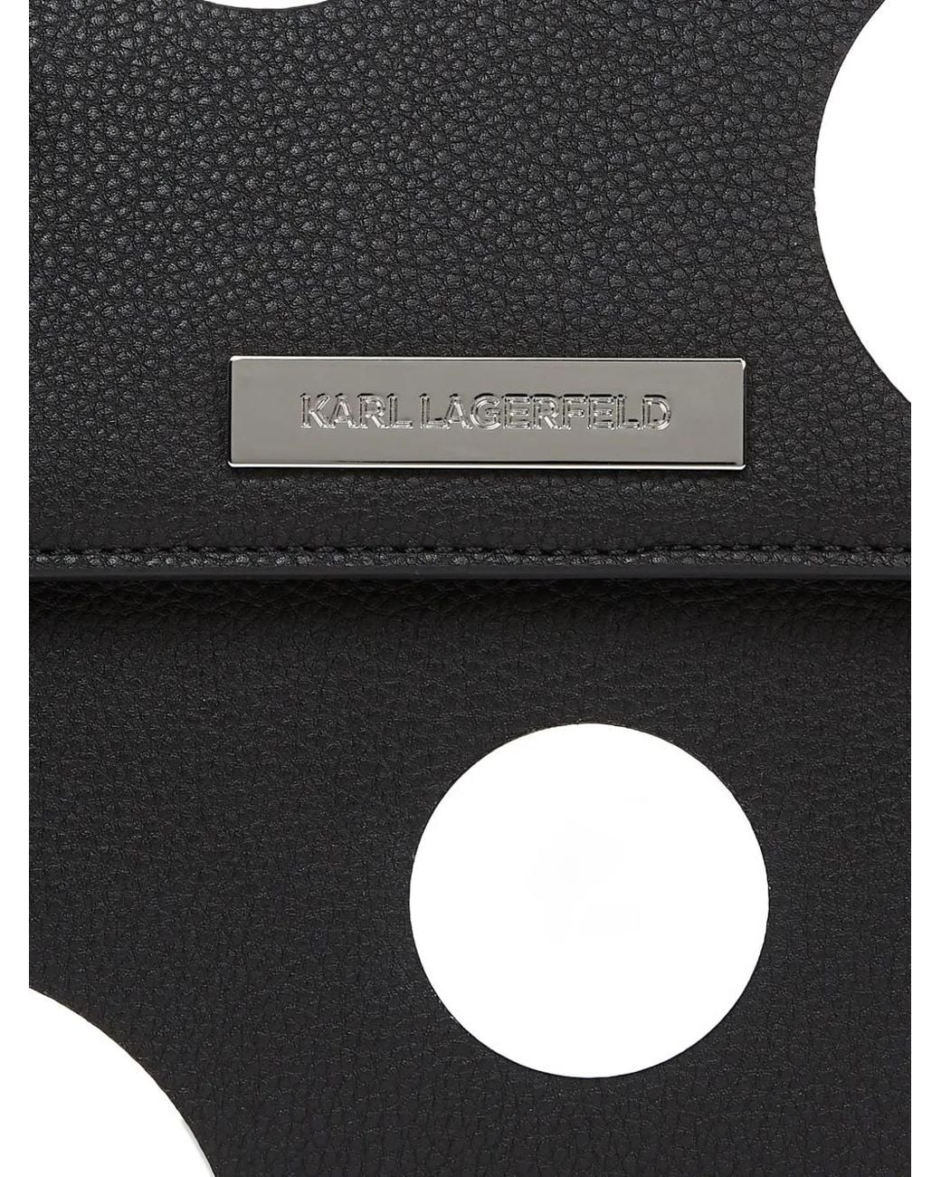 Karl Lagerfeld Black Sac À Bandoulière Ikon À Pois