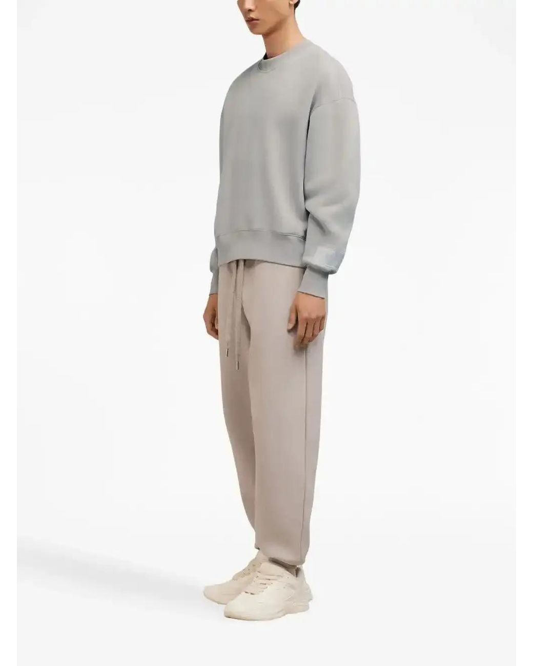 AMI Gray Logo-Patch Sweatshirt