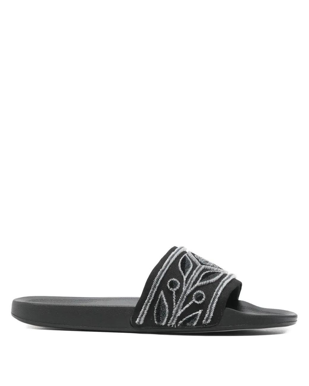 Casablanca Black Embroidered Slides for men