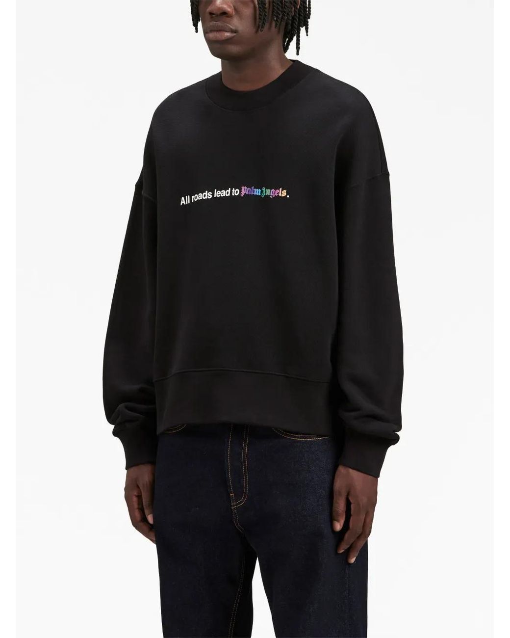 Palm Angels Black Cotton Sweatshirt for men