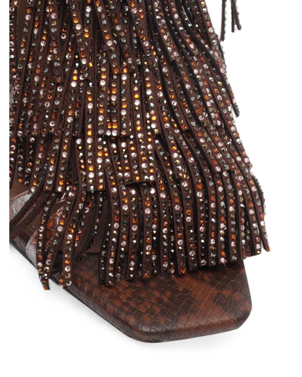 Kurt Geiger Brown Fringe Sandal 90