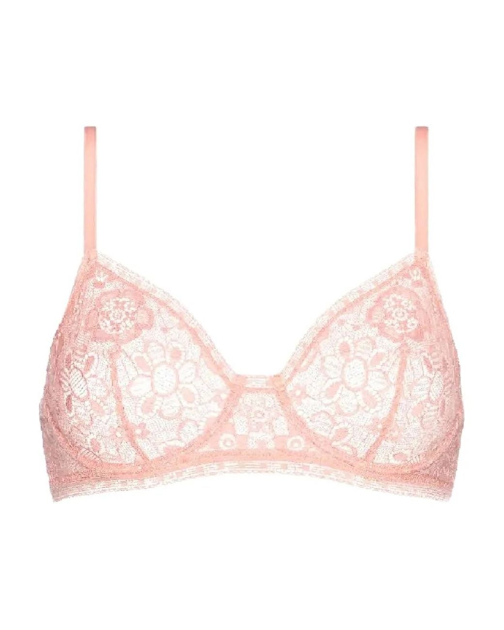 Eres Pink Floral-Lace Bra