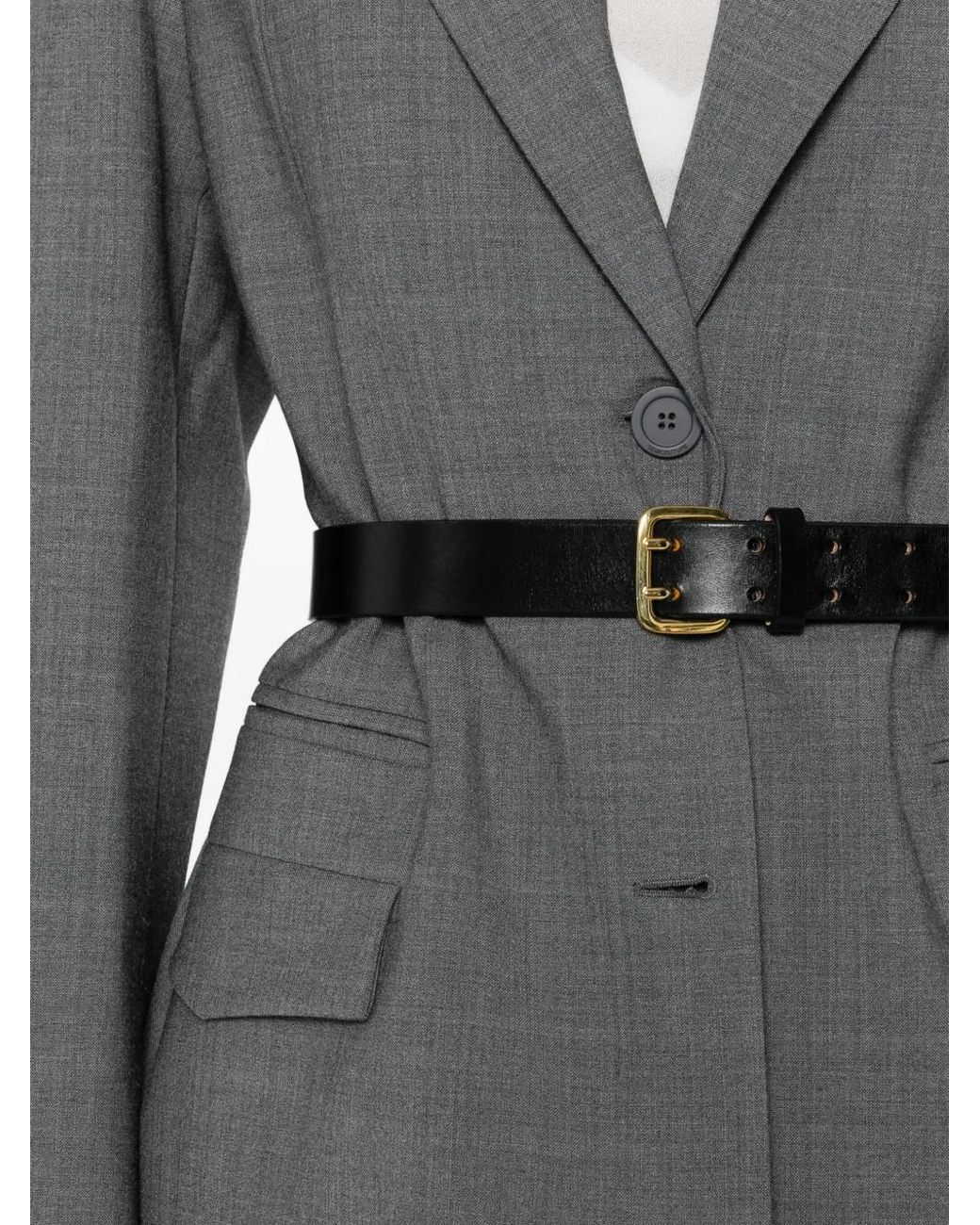 Semicouture Gray Isabella Button-Fastening Blazer
