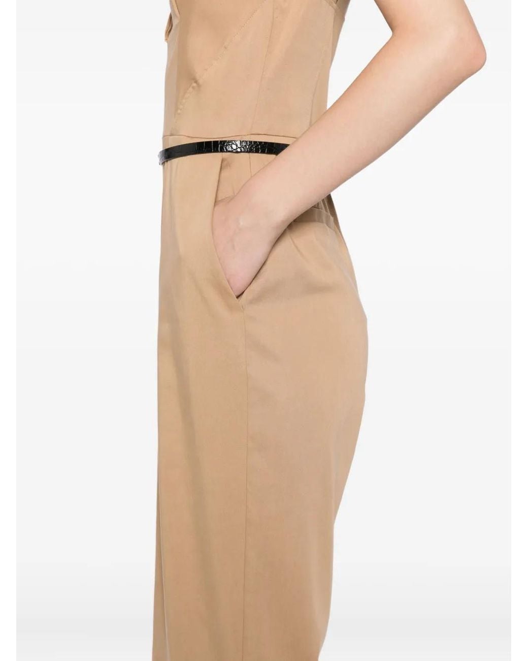 Elisabetta Franchi Natural Jumpsuit Aus Satin