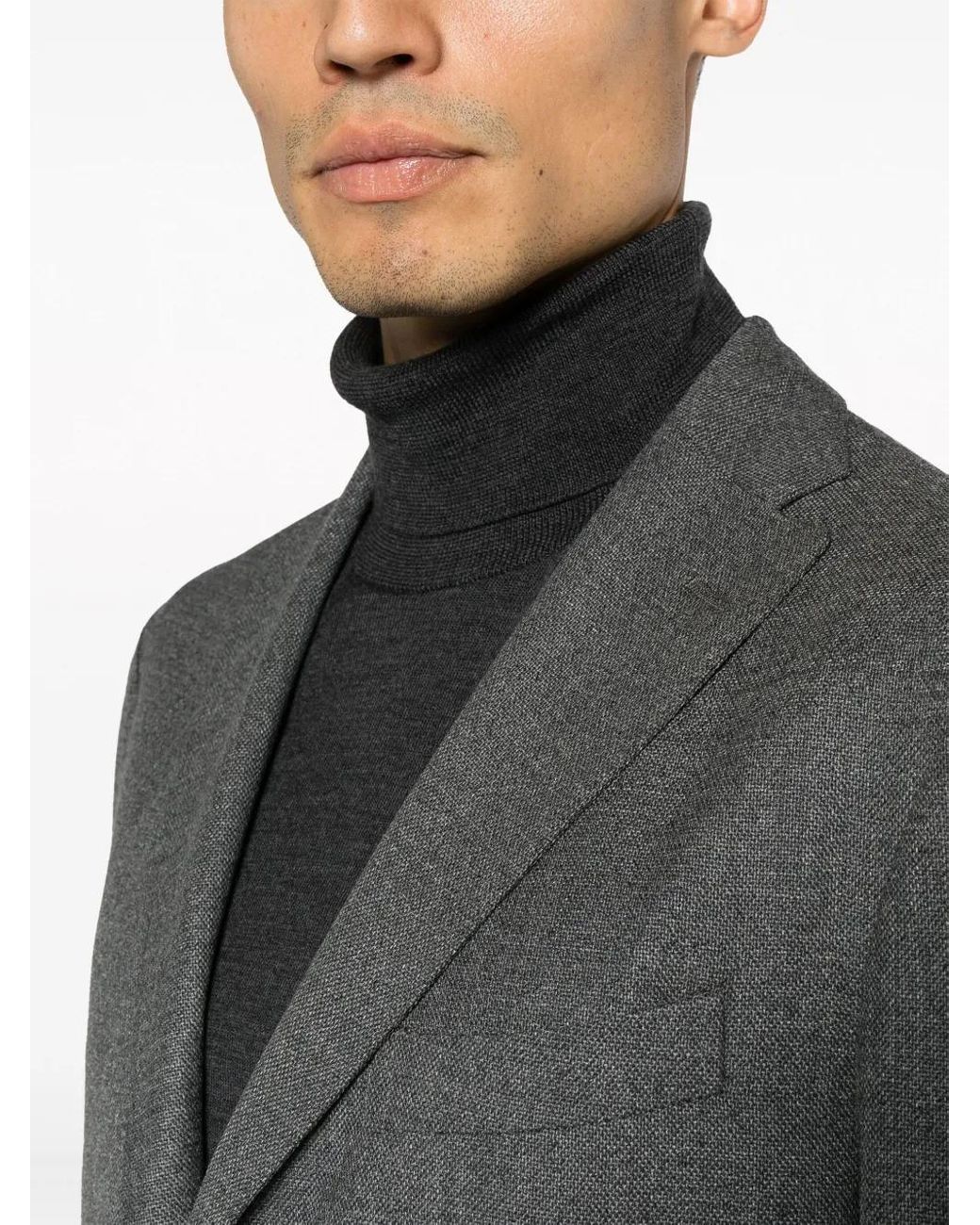 Boglioli Gray Mélange-Effect Single-Breasted Suit for men