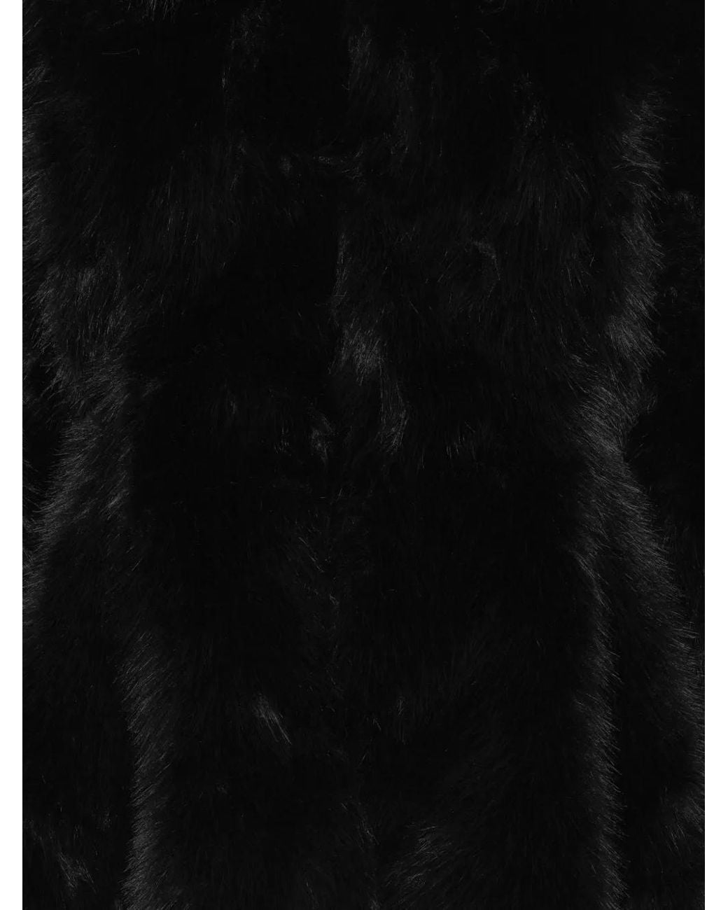 ROTATE BIRGER CHRISTENSEN Black Faux-Fur Flared Jacket