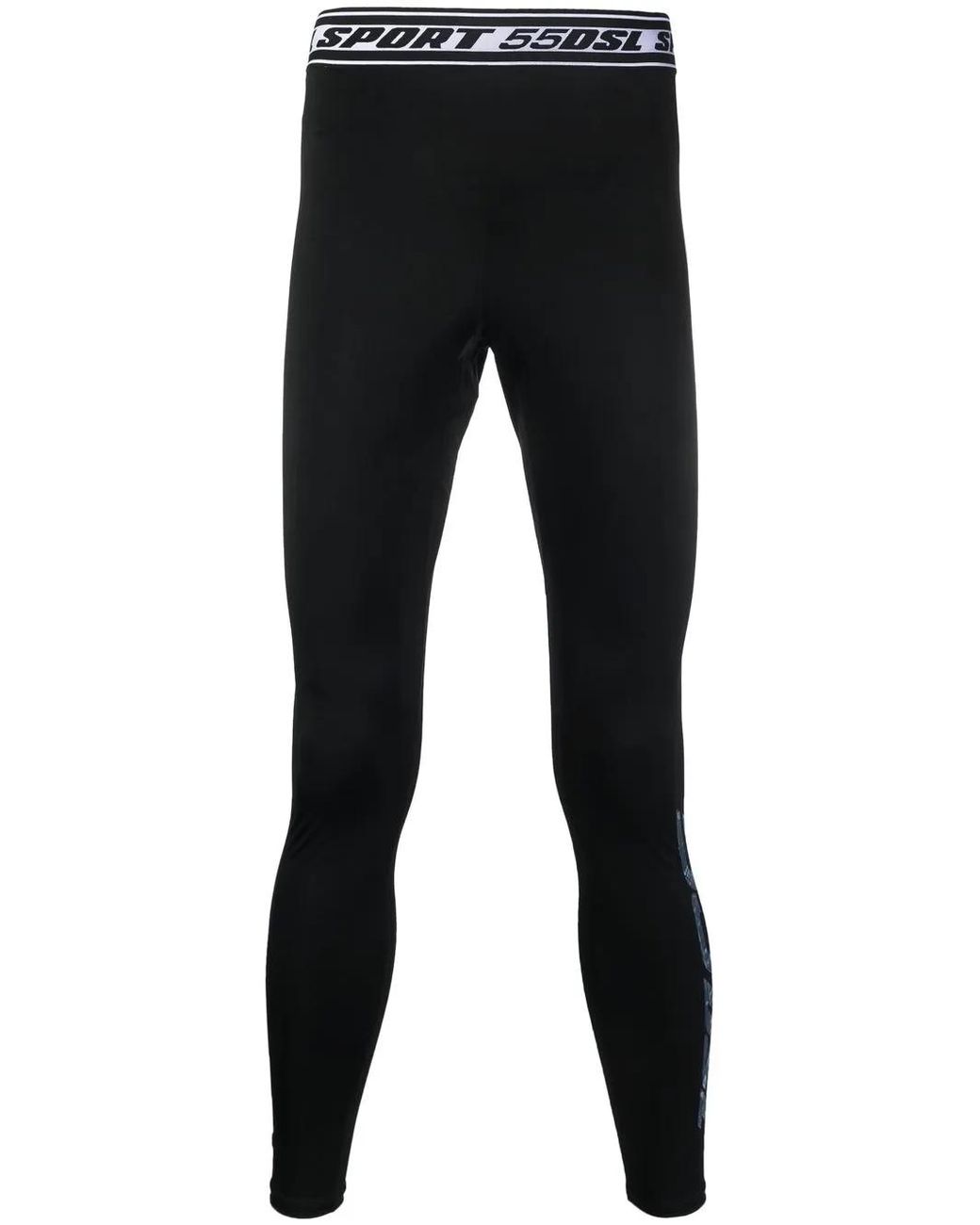DIESEL Black Logo-Waistband Detail Leggings for men