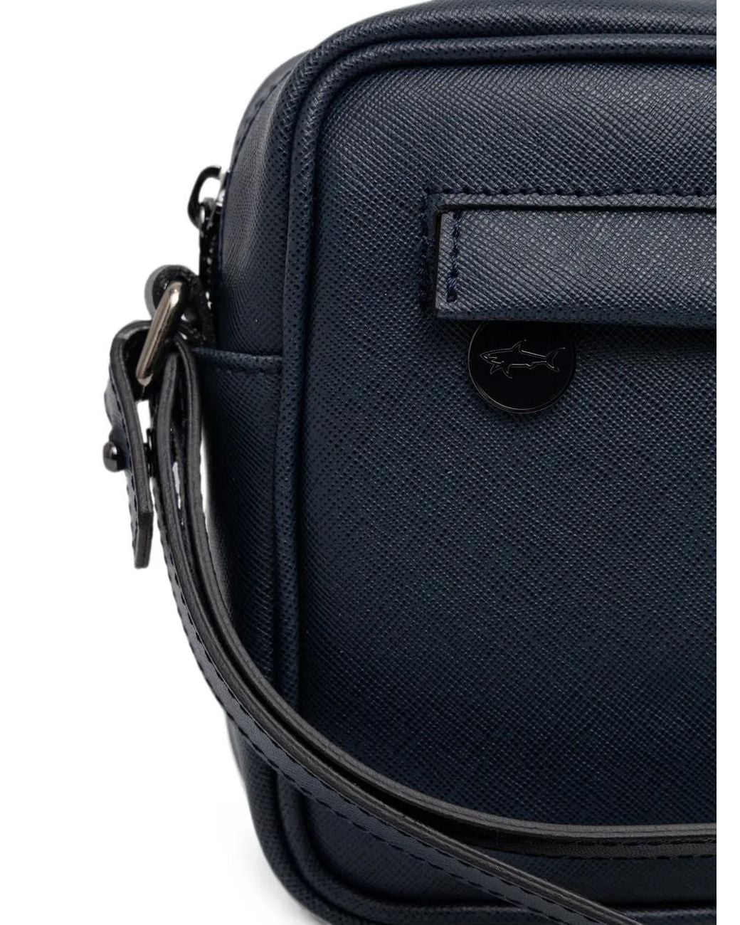 Paul & Shark Blue Logo-Detail Zip-Fastening Clutch Bag for men
