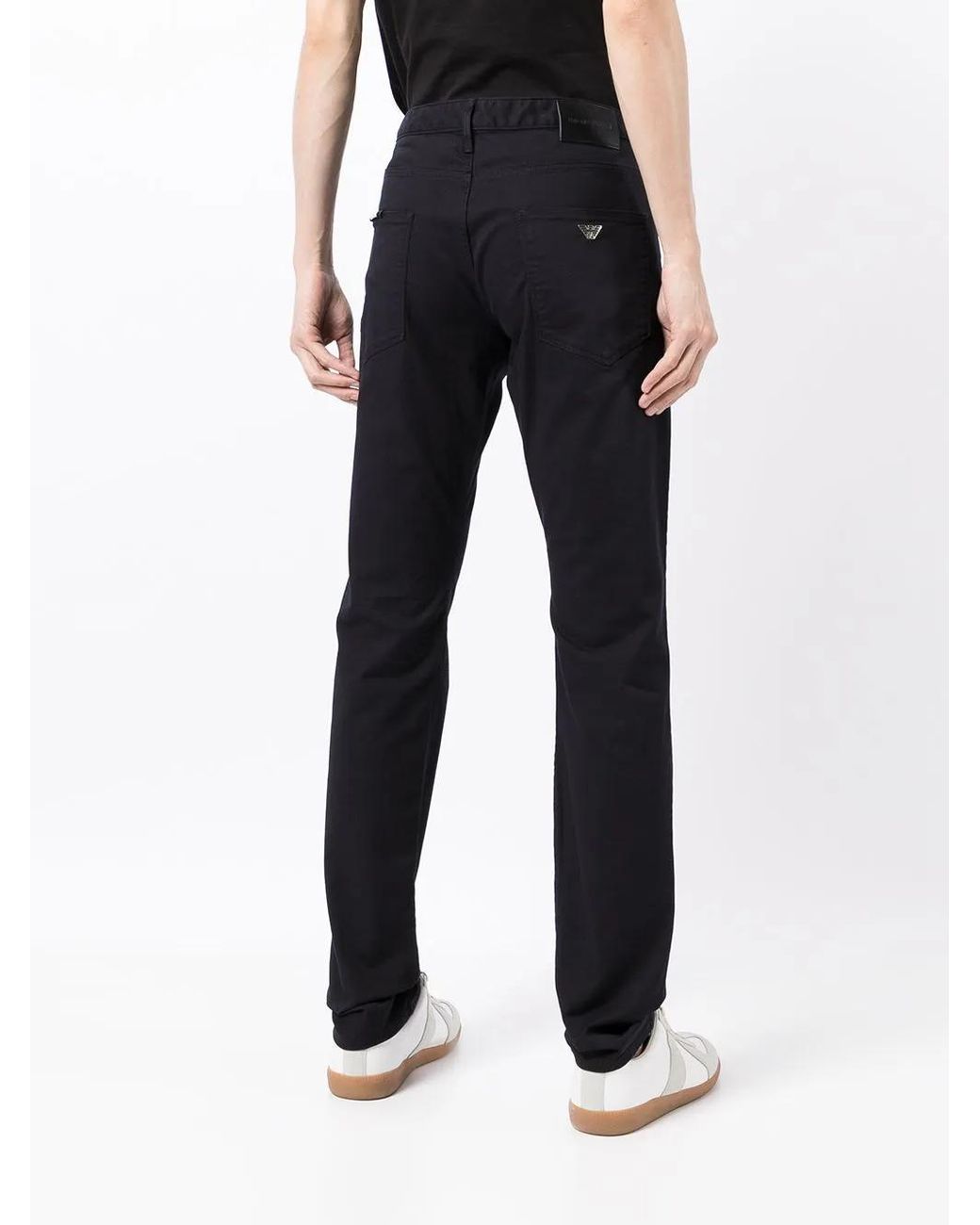 Emporio Armani Blue Mid-rise Straight-leg Jeans for men