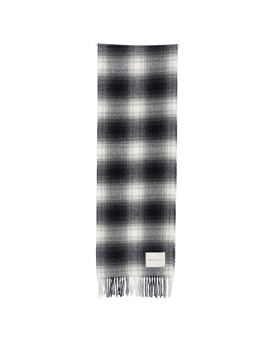 Gant Gray Checked Wool Scarf for men
