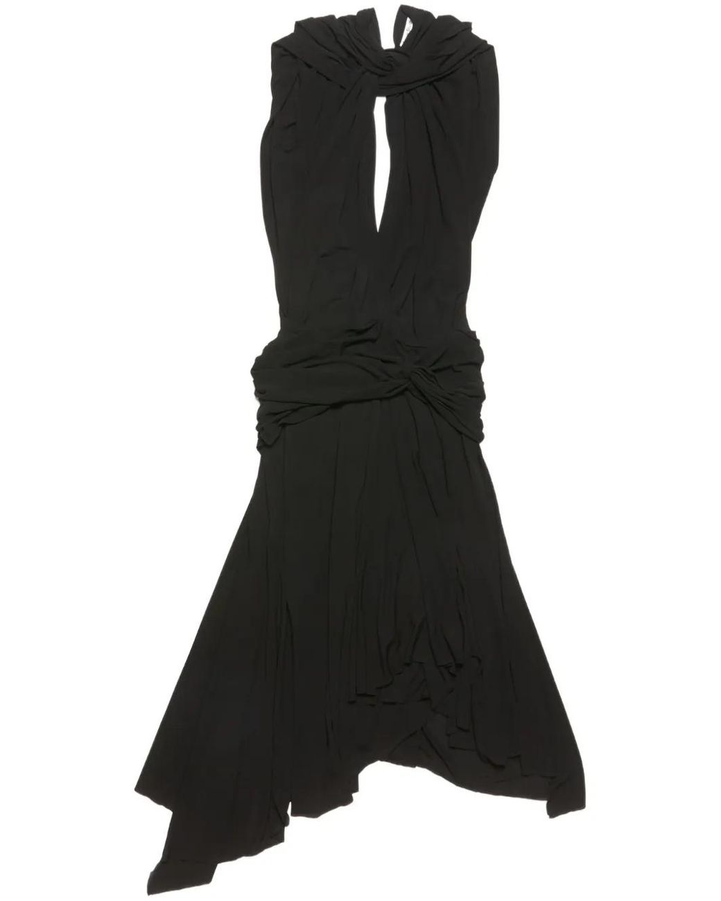 Acne Black Knot-Detail Midi Dress