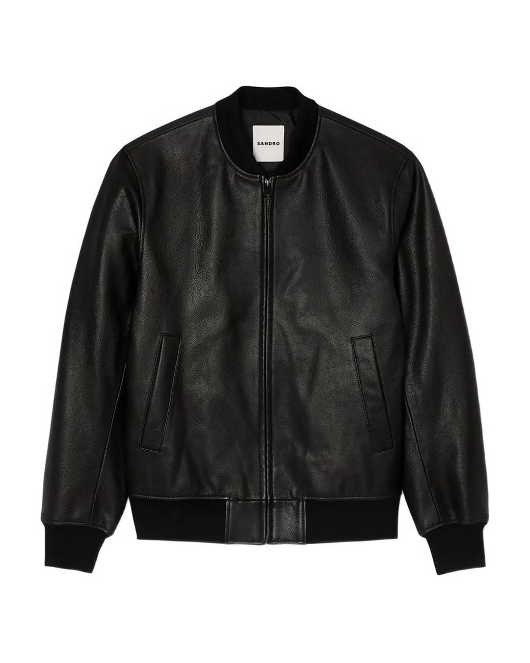 Sandro Black Leather Jacket for men