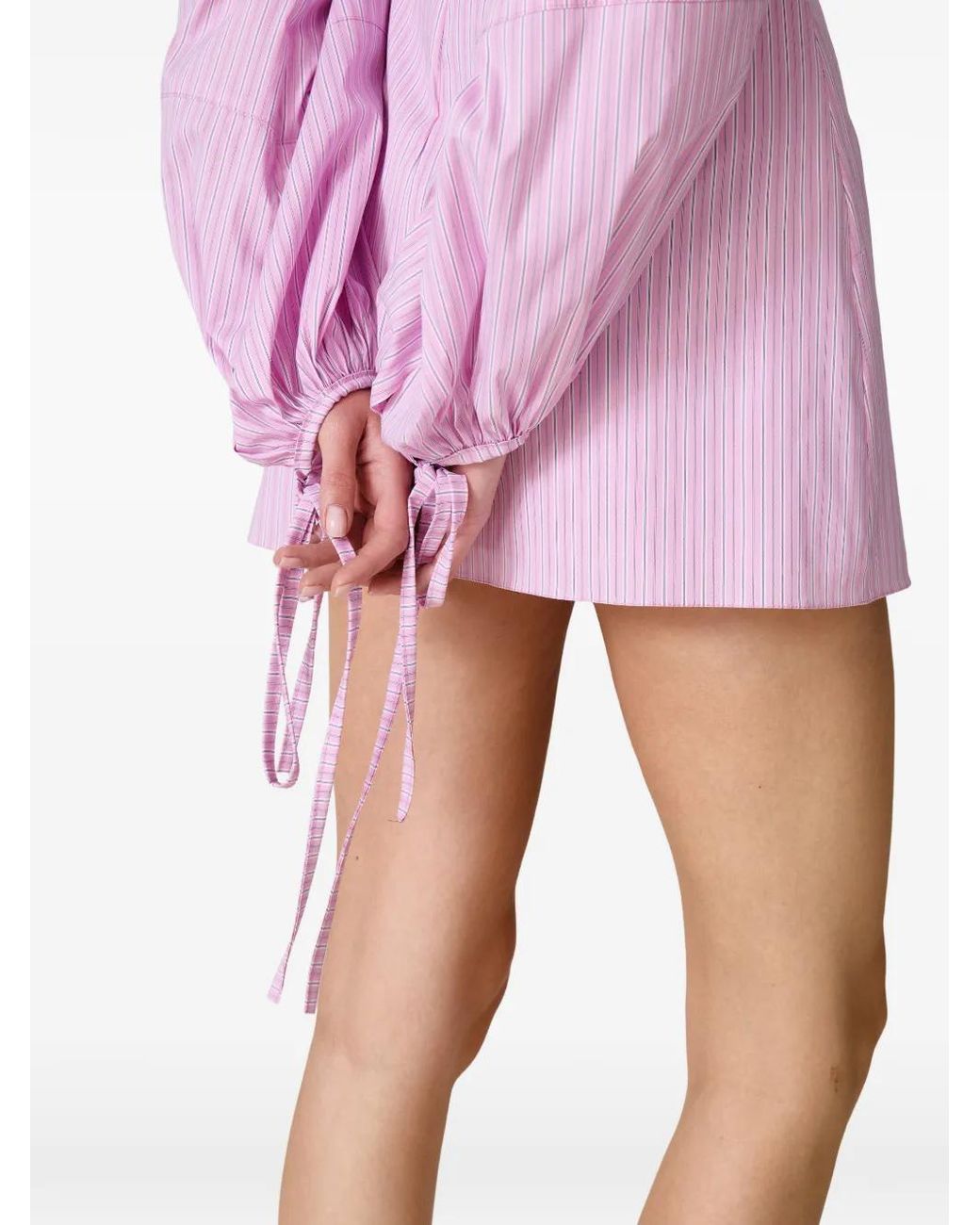 Pink Pink Striped Wrap Dress