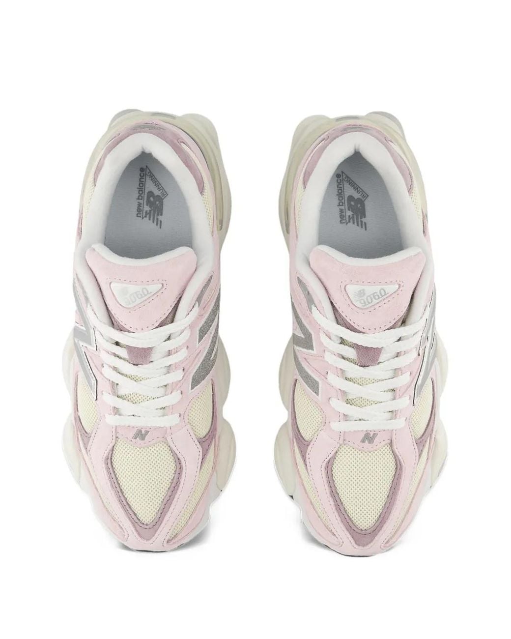New Balance White 9060 Suede-Panelled Sneakers