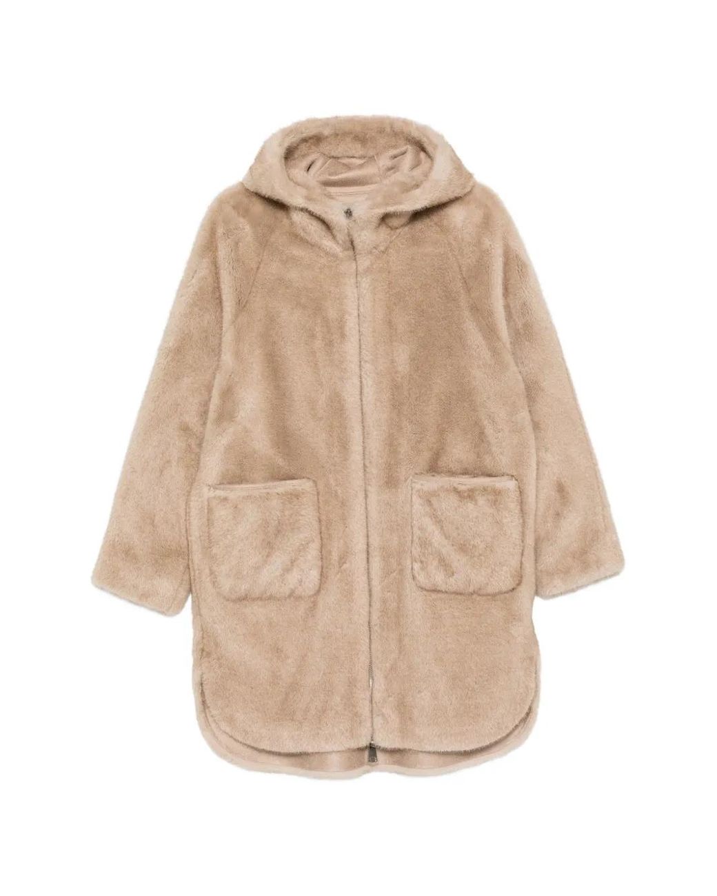 ZOE Paris Natural Manteau En Fourrure Artificielle À Capuche