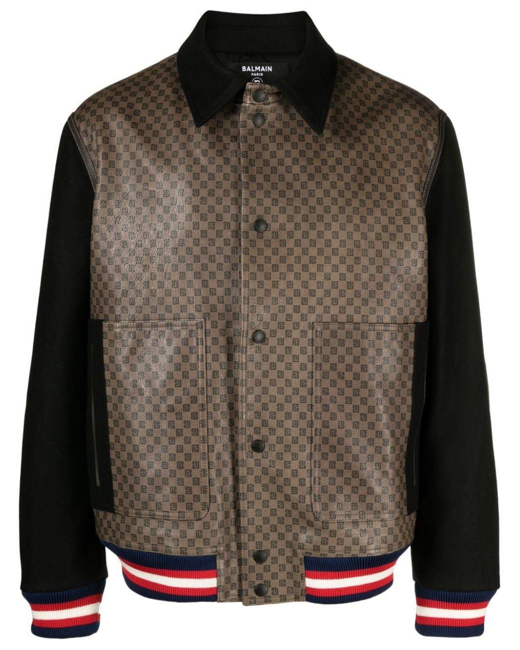 Balmain Monogram Reversible Wool Bomber Jacket - Farfetch