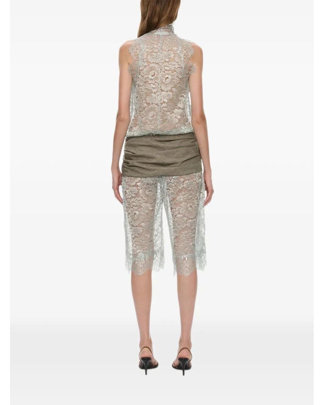 Christopher Esber Gray Lace Cummerbund Shorts