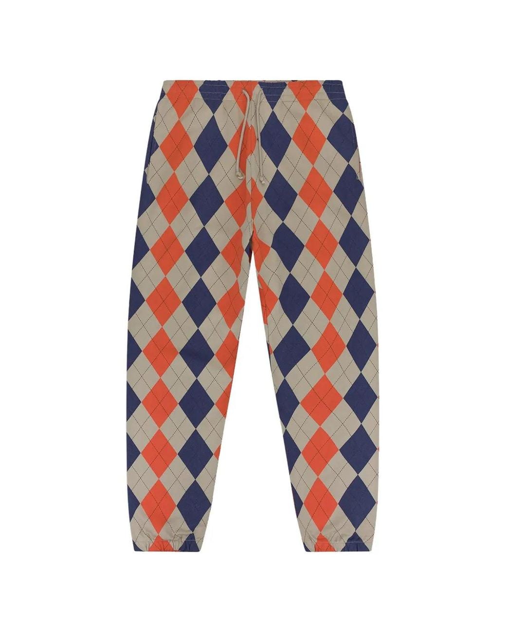 DENIM TEARS Blue Intarsia-Knit Argyle Track Pants for men