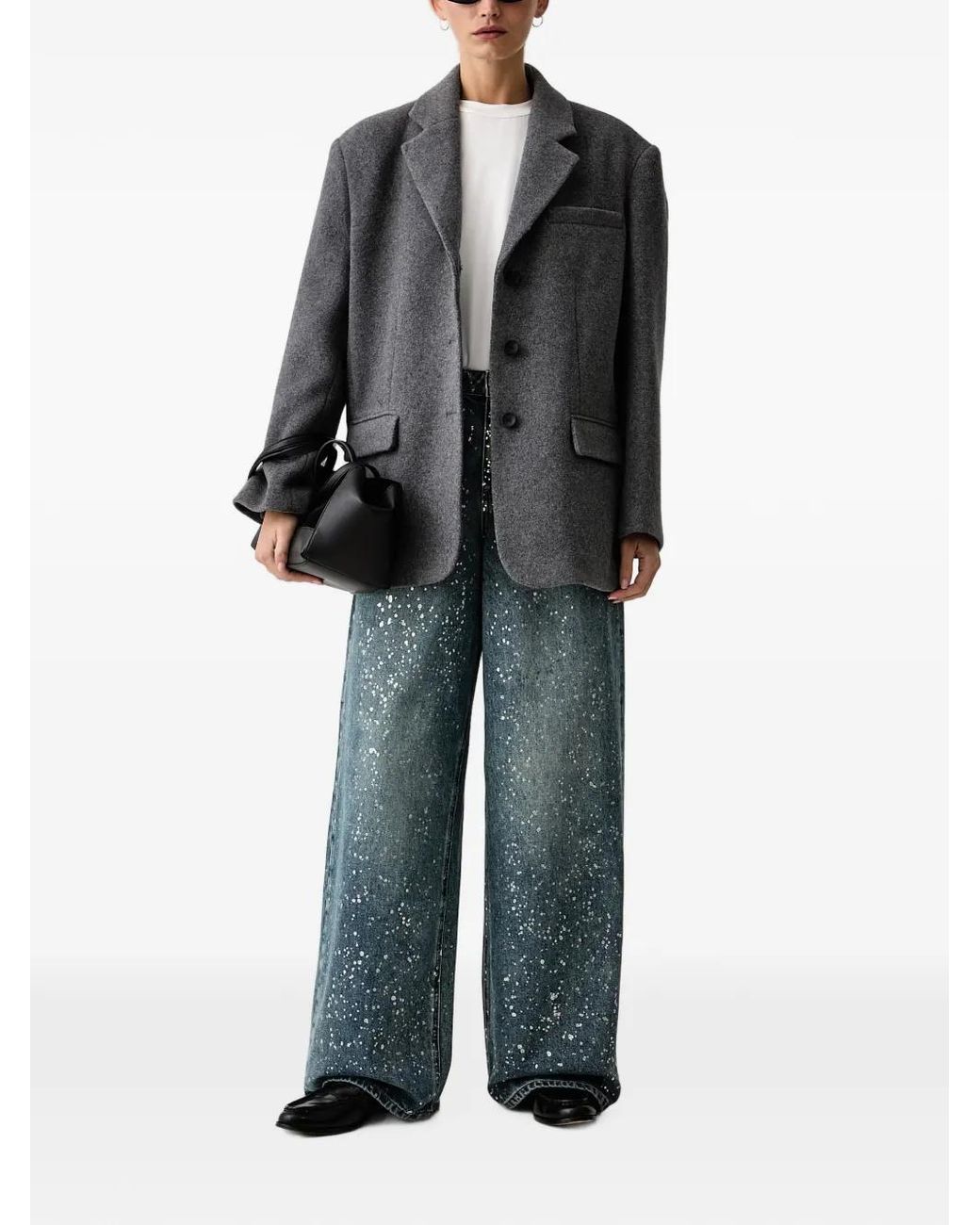 ELEH Gray Single-Breasted Blazer