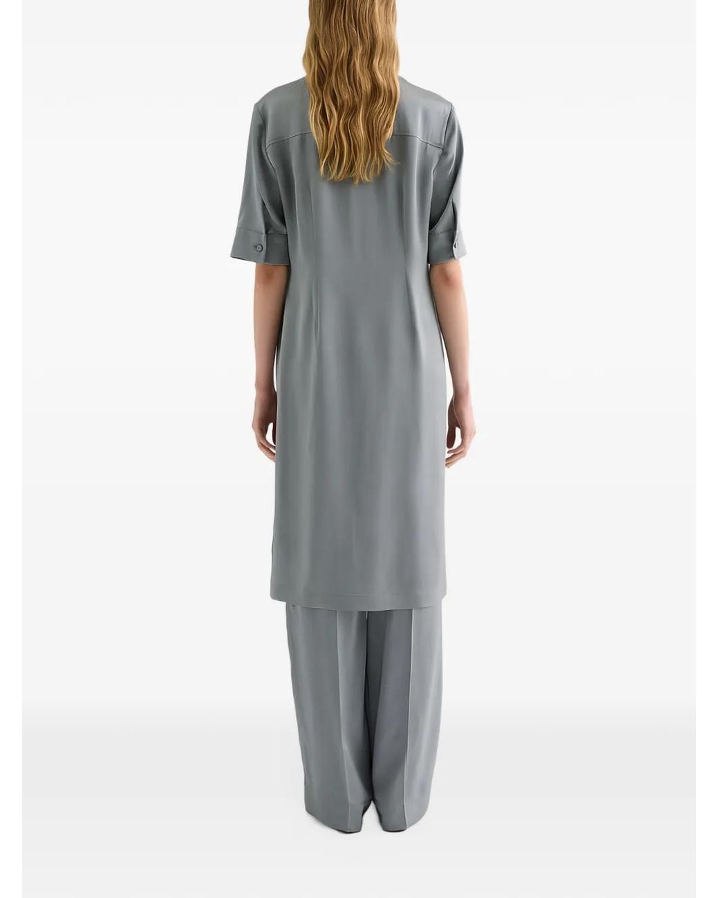Jil Sander Gray Fluid Viscose Shirt