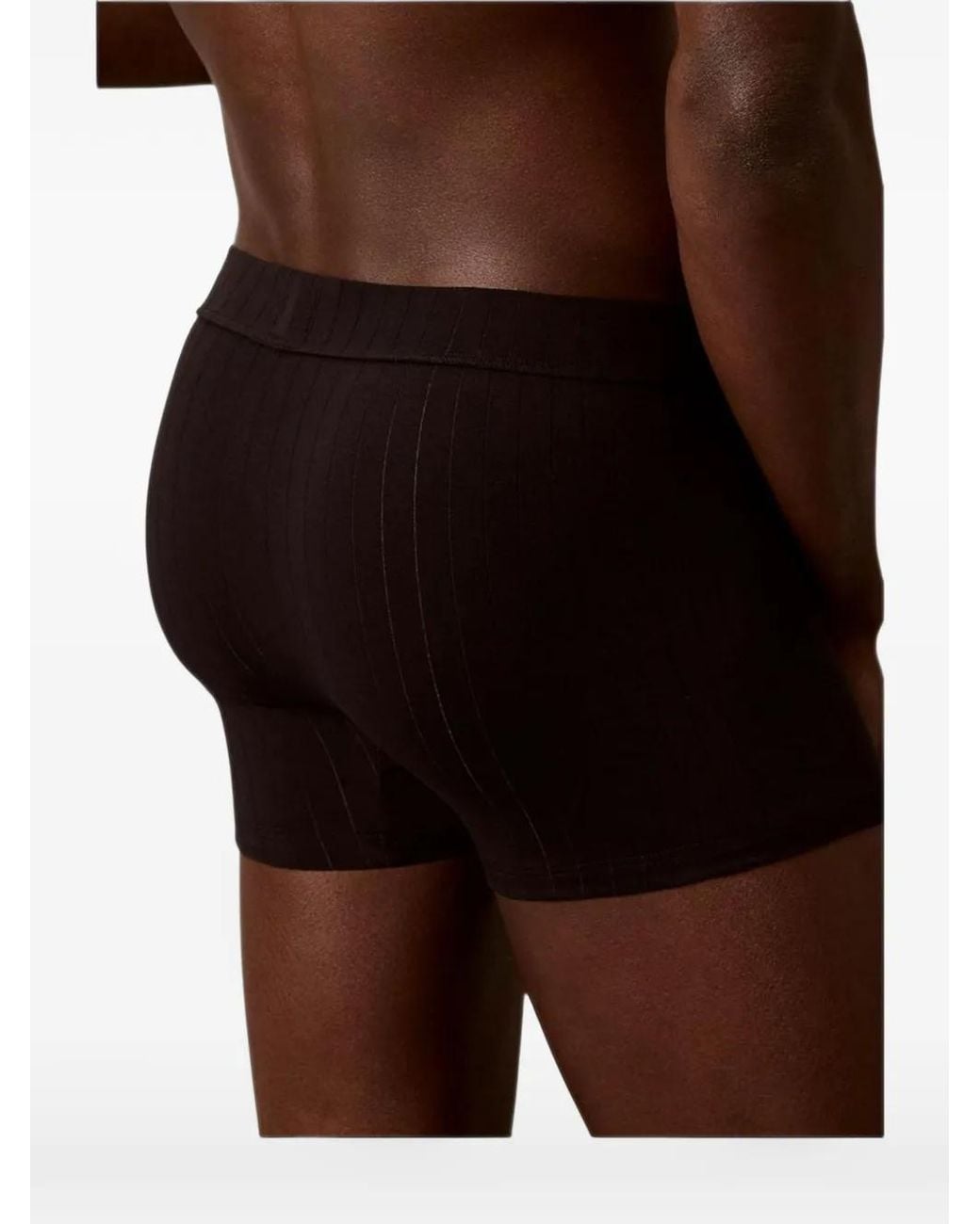 Calvin Klein Black Logo-Patch Ribbed Boxers for men