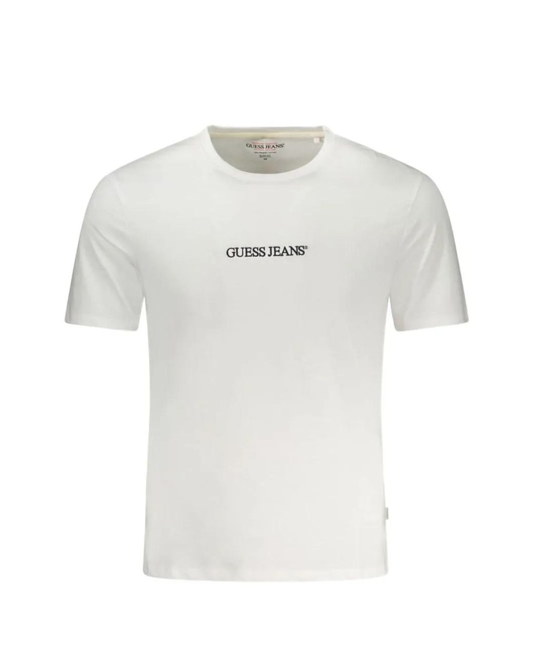 Guess White T-Shirt En Coton À Logo Imprimé for men