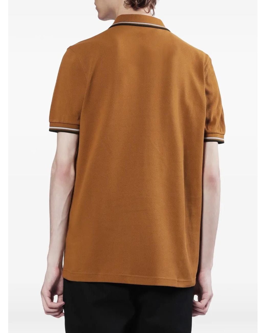 Fred Perry Brown Twin-Tipped Polo Shirt for men