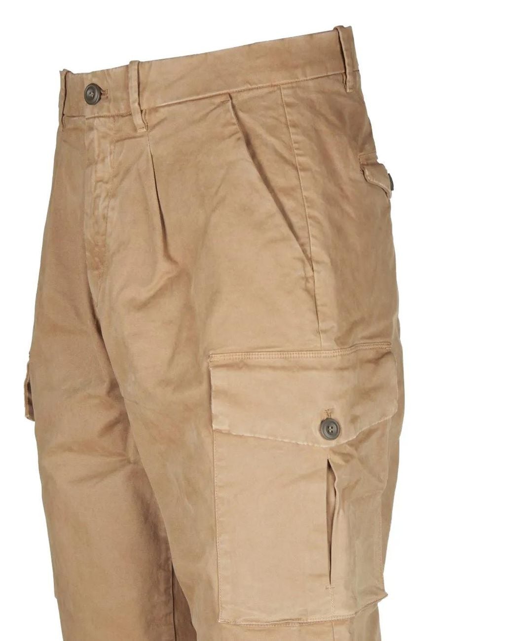 Mason's Natural Pleated Cargo Pants for men