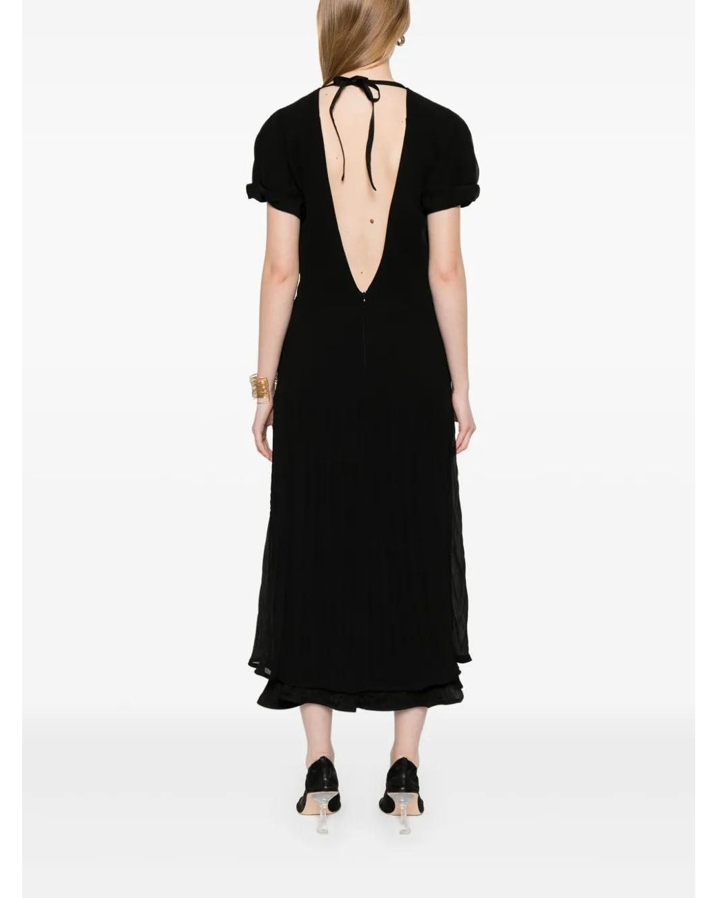 Jil Sander Black Layered Maxi Dress