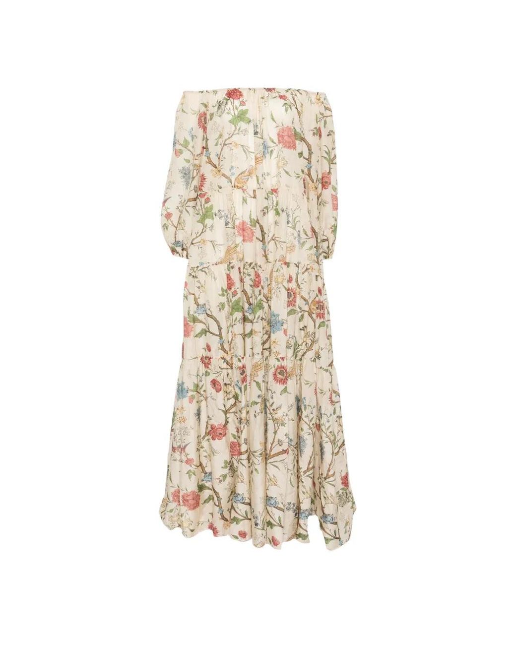Into The East White Morris Floral-Print Maxi Dress