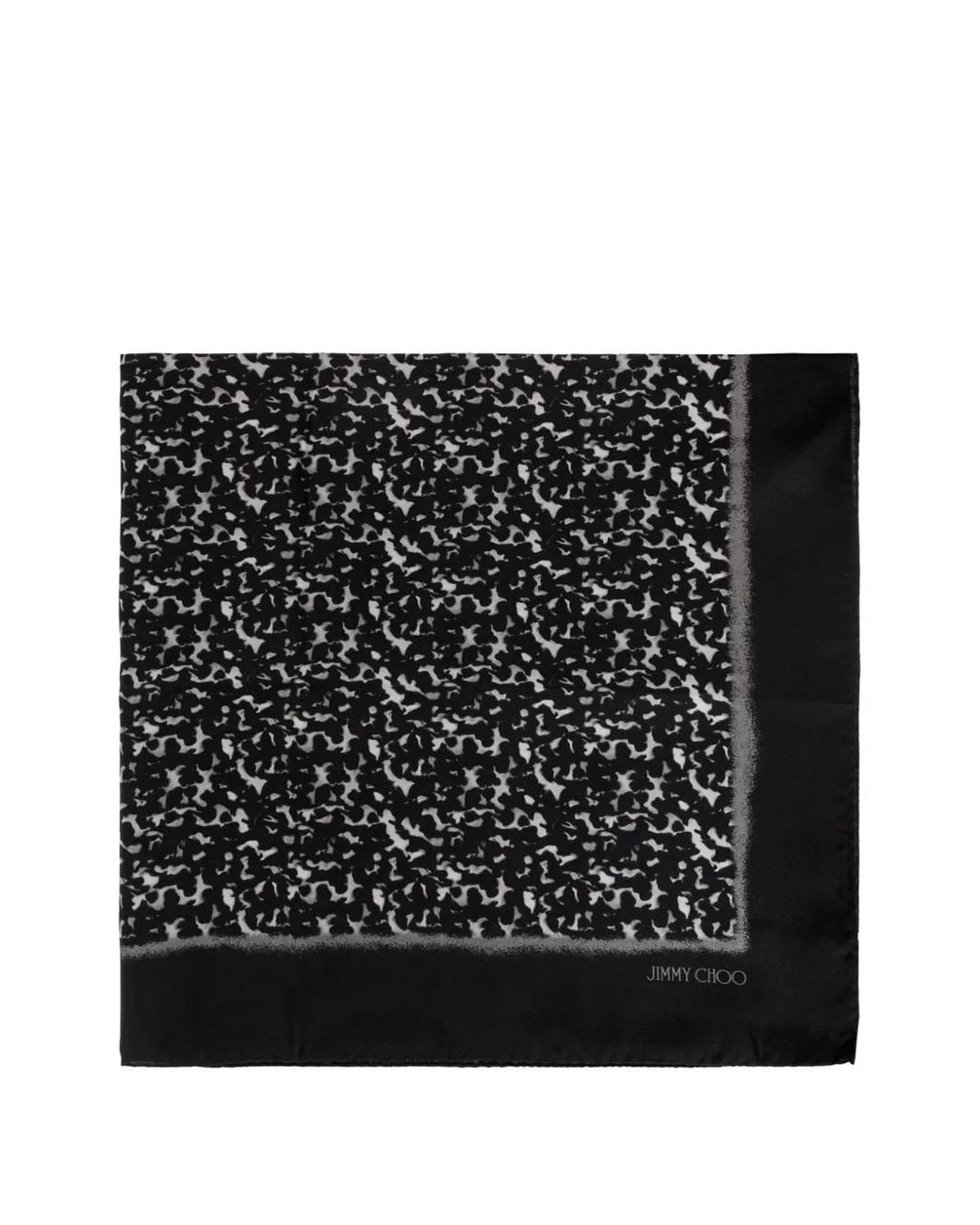 Jimmy Choo Black Leopard-Print Silk Scarf