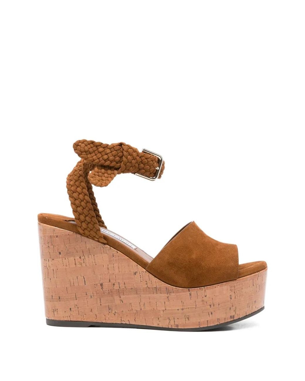 Jimmy Choo Brown Jori 100 Suede Wedge Sandals