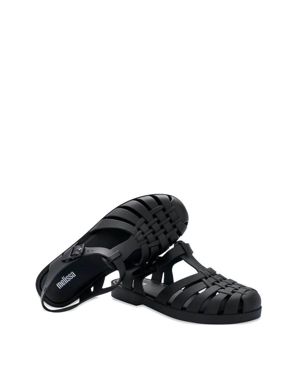 Melissa Black Possession Strappy Flat Sandals