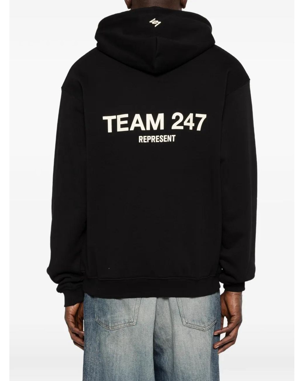 Represent Black Team 247 Oversized Hoodie for men