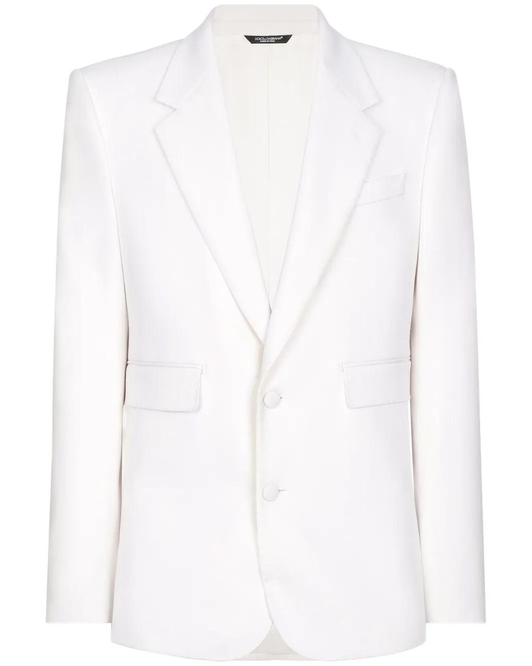 Dolce & Gabbana White Single-Breasted Blazer for men