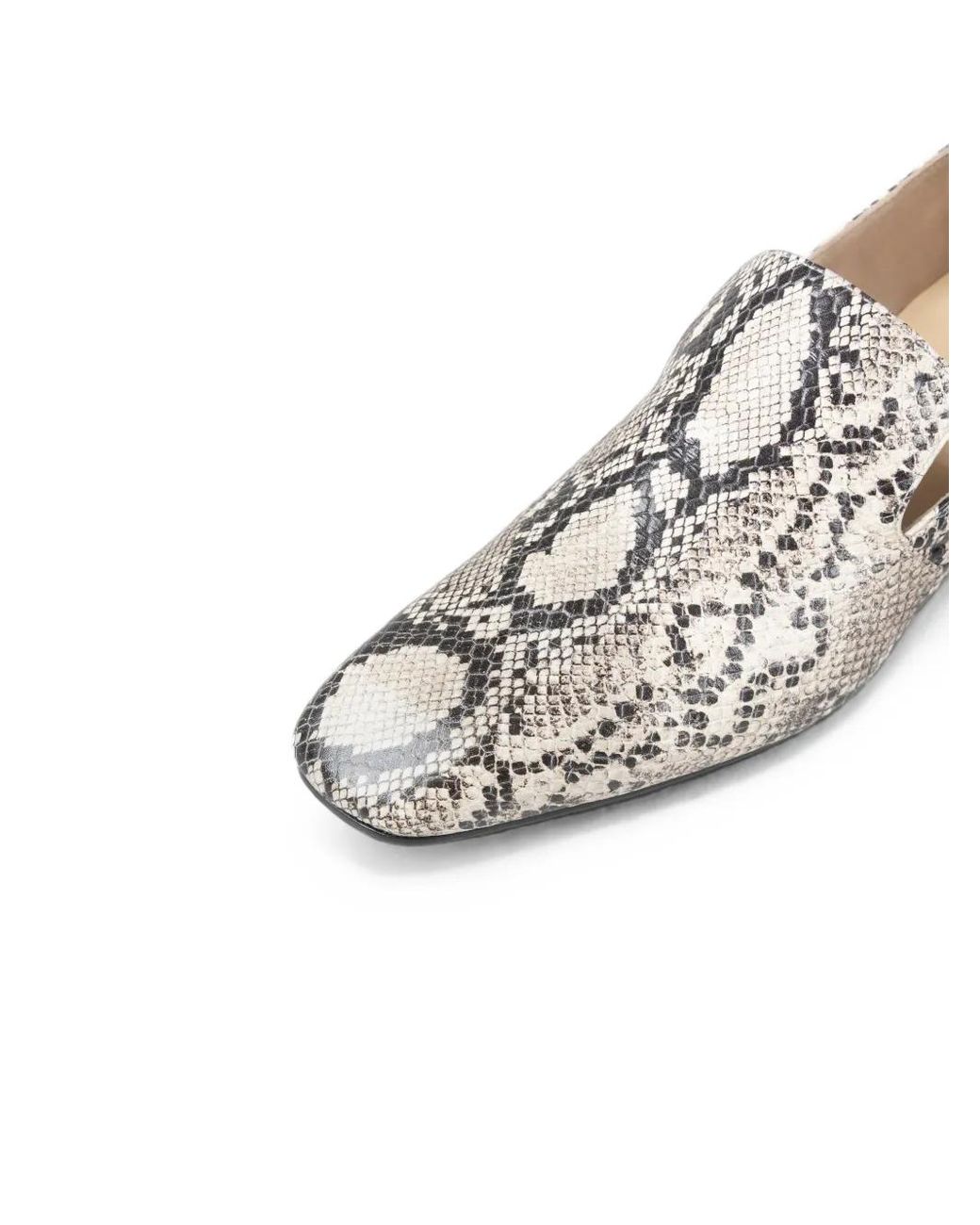 Cordera White Snake-Effect Heeled Loafers