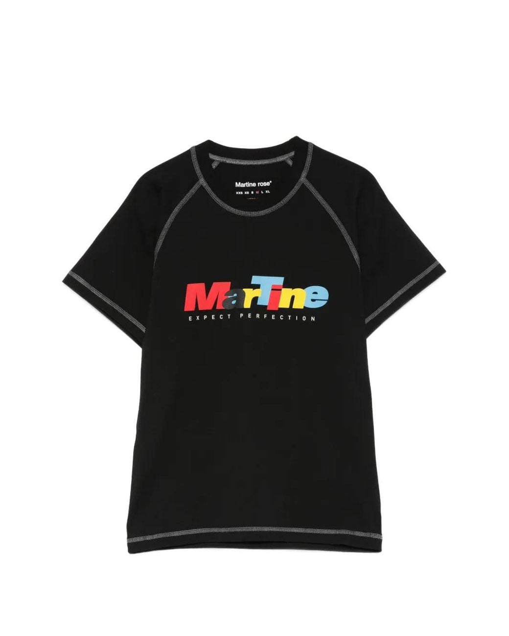 Martine Rose Black Logo-Print Raglan-Sleeve T-Shirt
