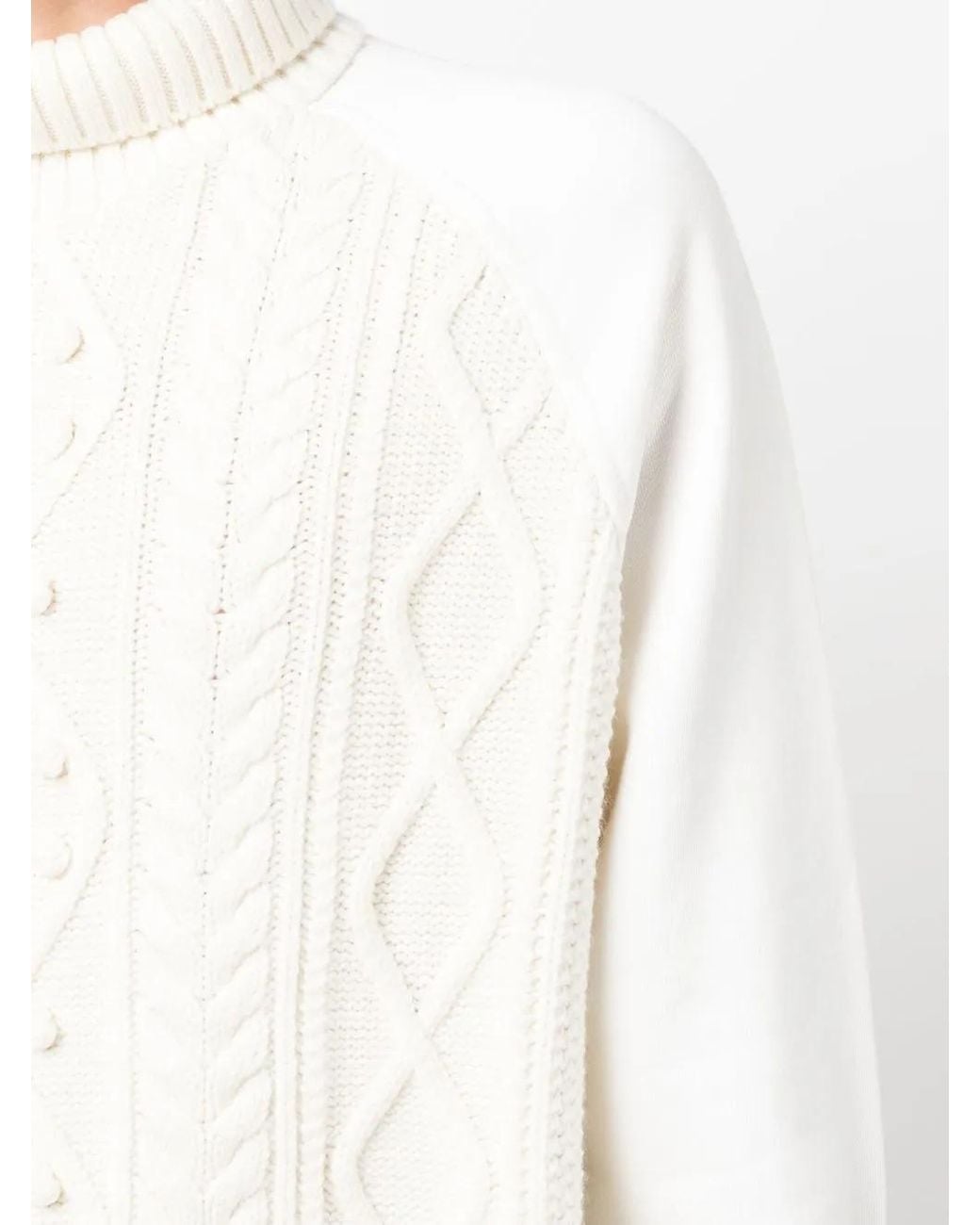Neil Barrett White Embroidered-Logo Sleeve Knit Jumper for men