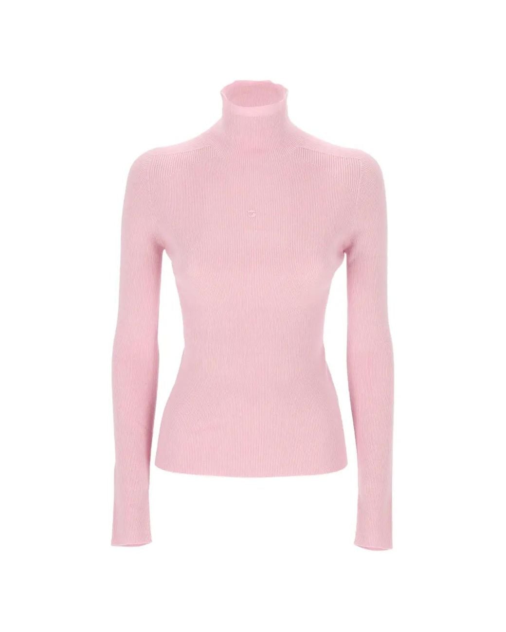 Coperni Pink Ribbed Roll-Neck Sweater
