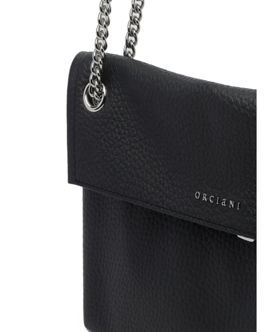 Orciani Black Small Venus Leather Shoulder Bag