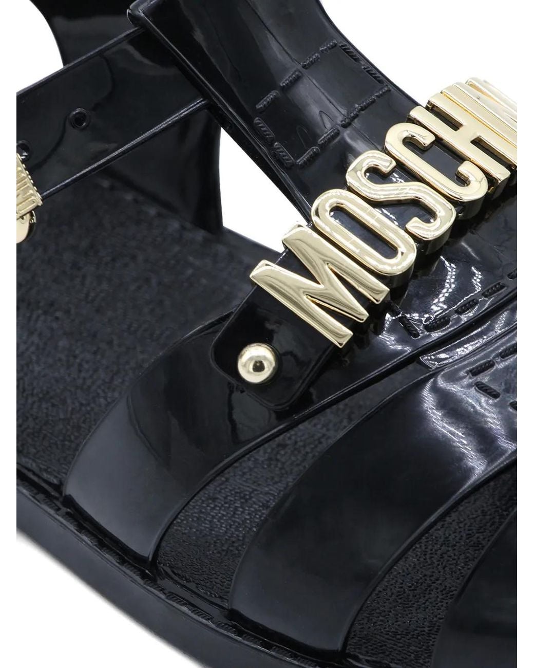 Moschino White Logo Buckle Sandals for men