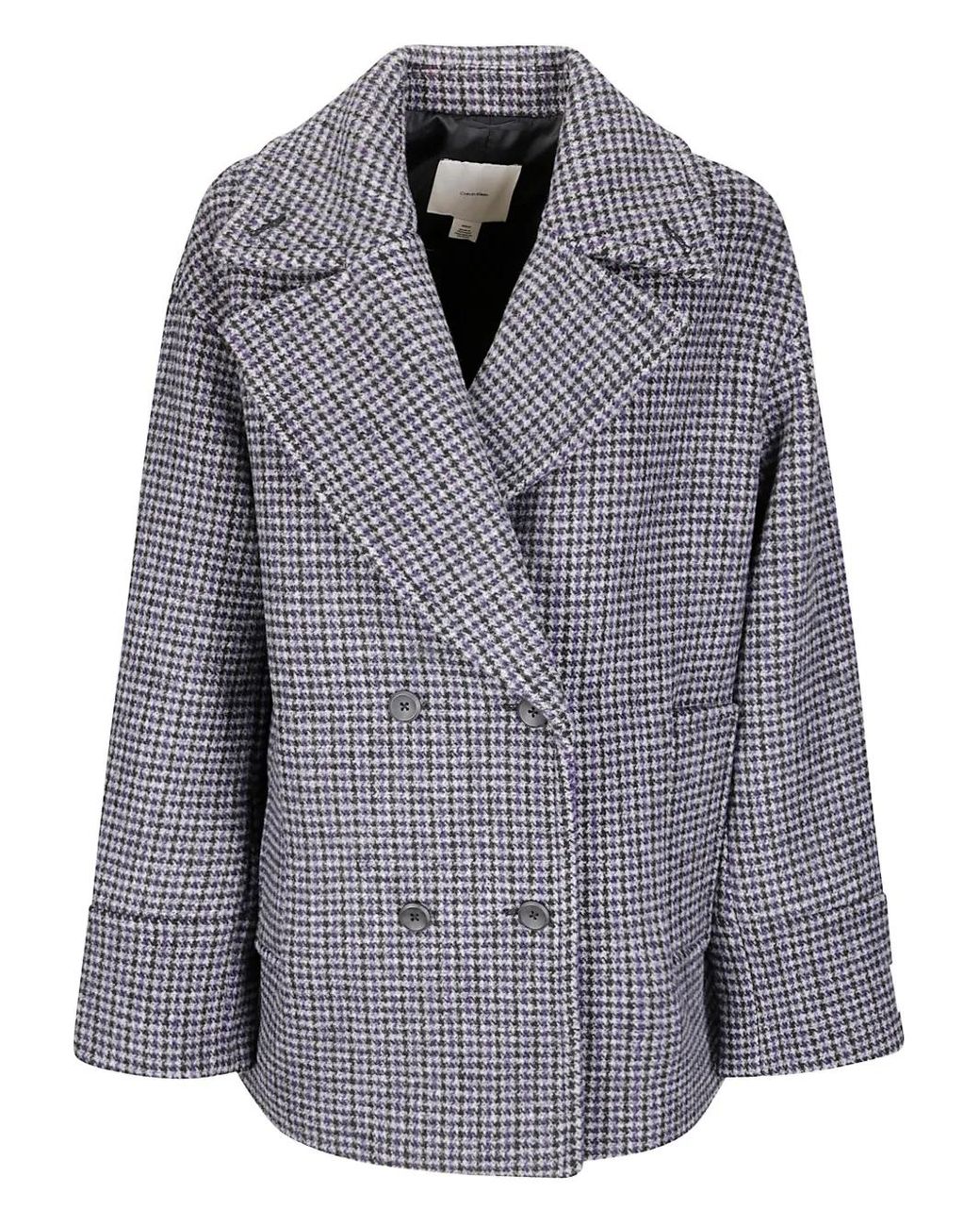 Calvin Klein Gray Double-Breasted Peacoat