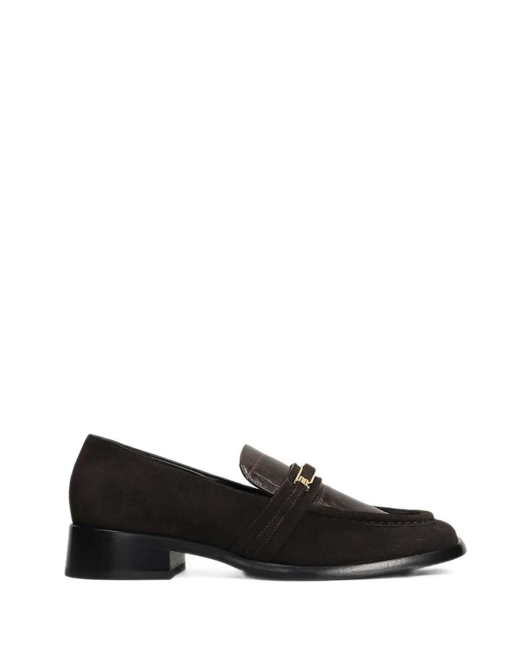 Sergio Rossi Black Bitt Croc-Effect Panelled Loafers