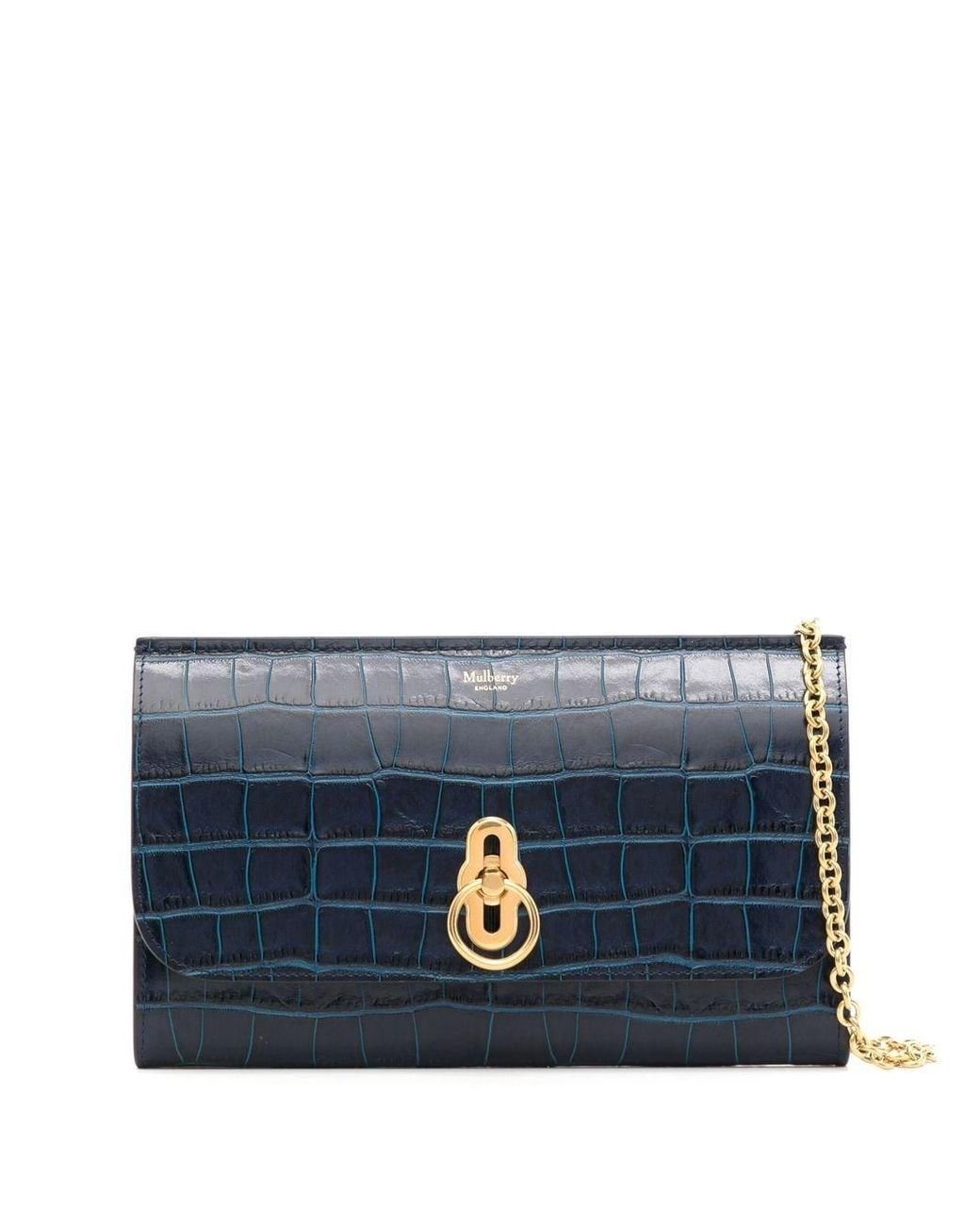 Mulberry Amberley Leather Clutch Bag in Blue | Lyst
