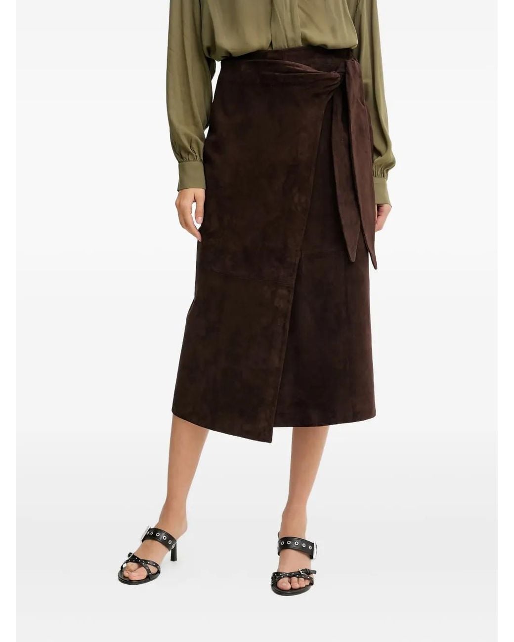 Never Fully Dressed Midi-Wikkelrok in het Black