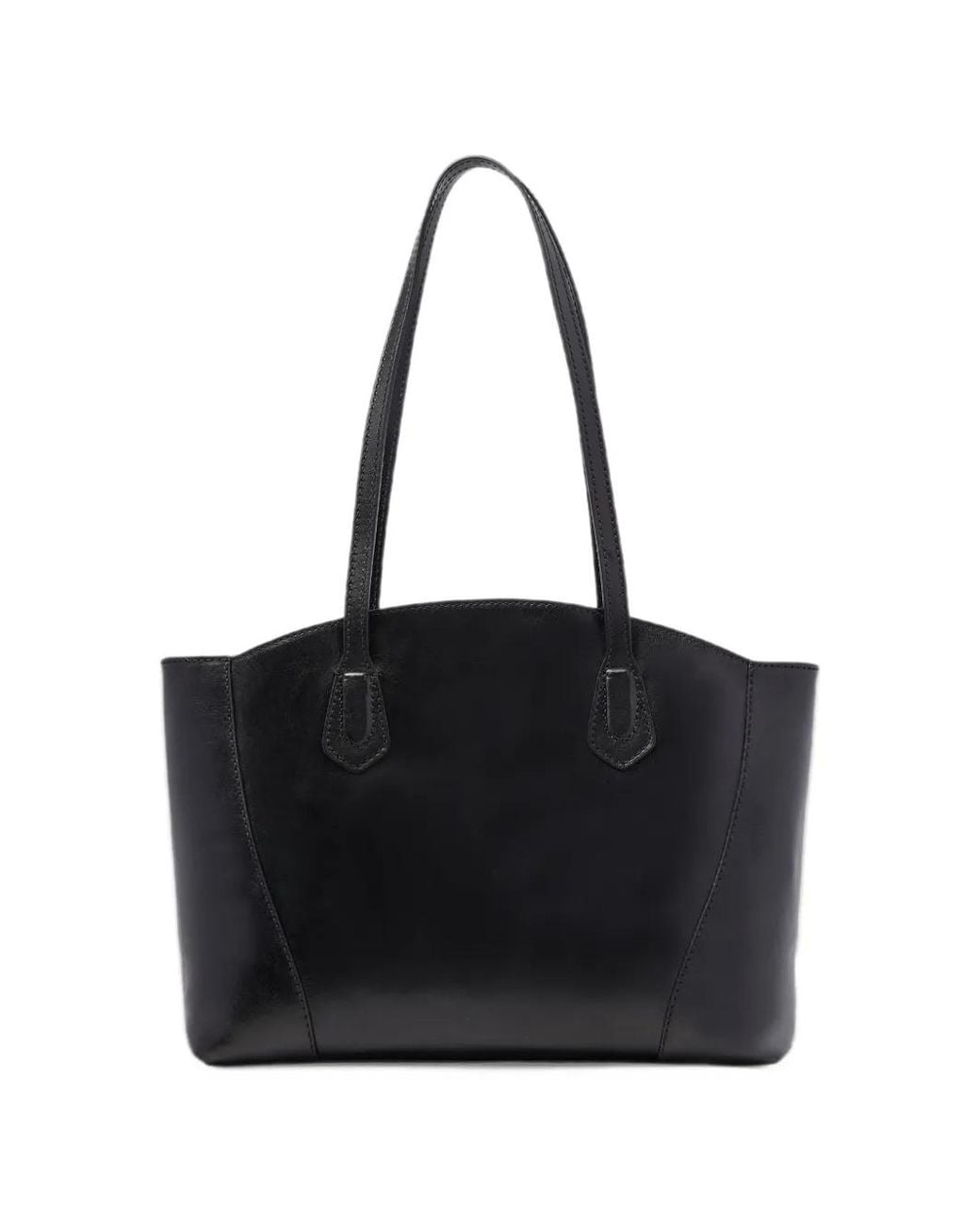 The Bridge Black Magda Logo-Patch Leather Shoulder Bag