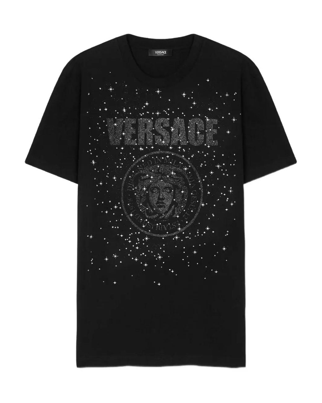 Versace Black Crystal Medusa T-Shirt for men
