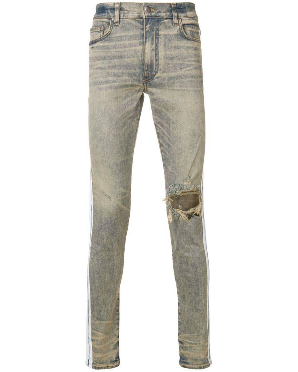 Amiri White Stripe Skinny Jeans in Blue for Men | Lyst