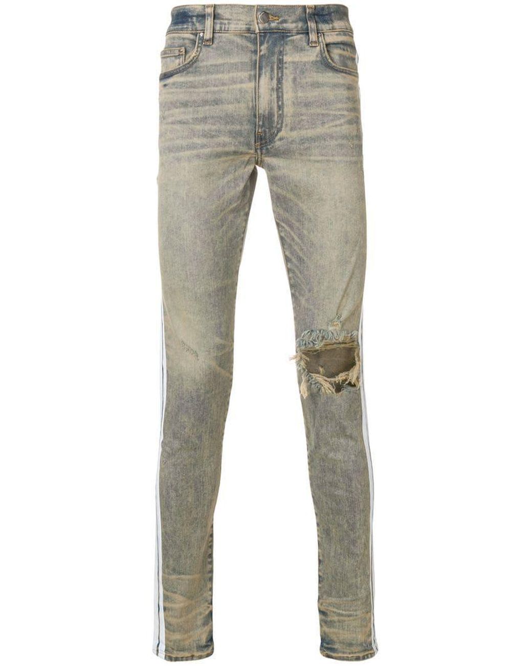 Amiri Denim White Stripe Skinny Jeans 
